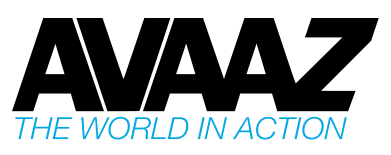 AVAAZ logo with the tagline The world in action